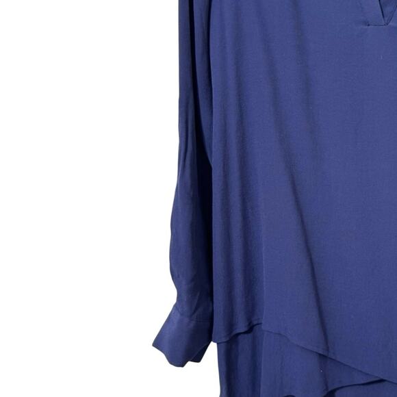 Soft Surroundings Women’s Layered V Neck Long Sleeve Navy Tunic Top Size Small - Picture 7 of 12
